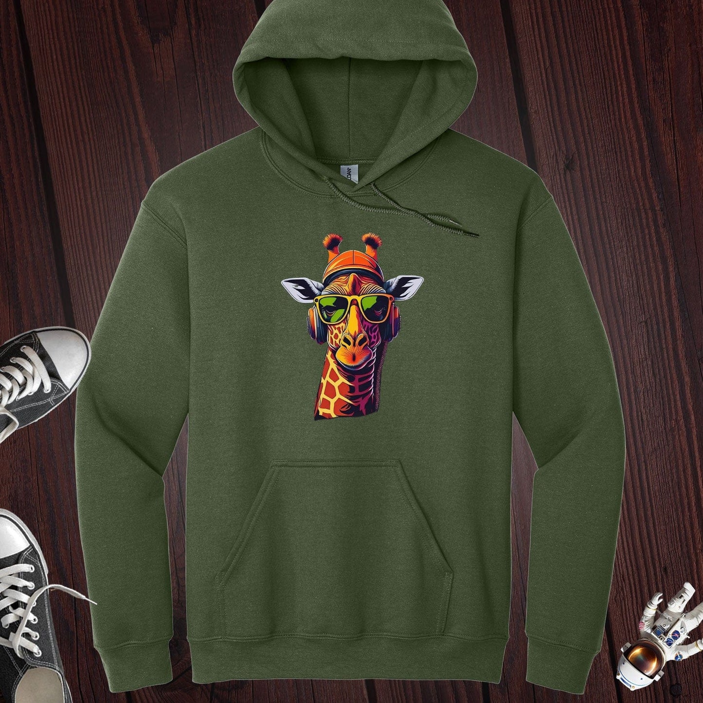 Like I Care Giraffe Headphone Hoodie