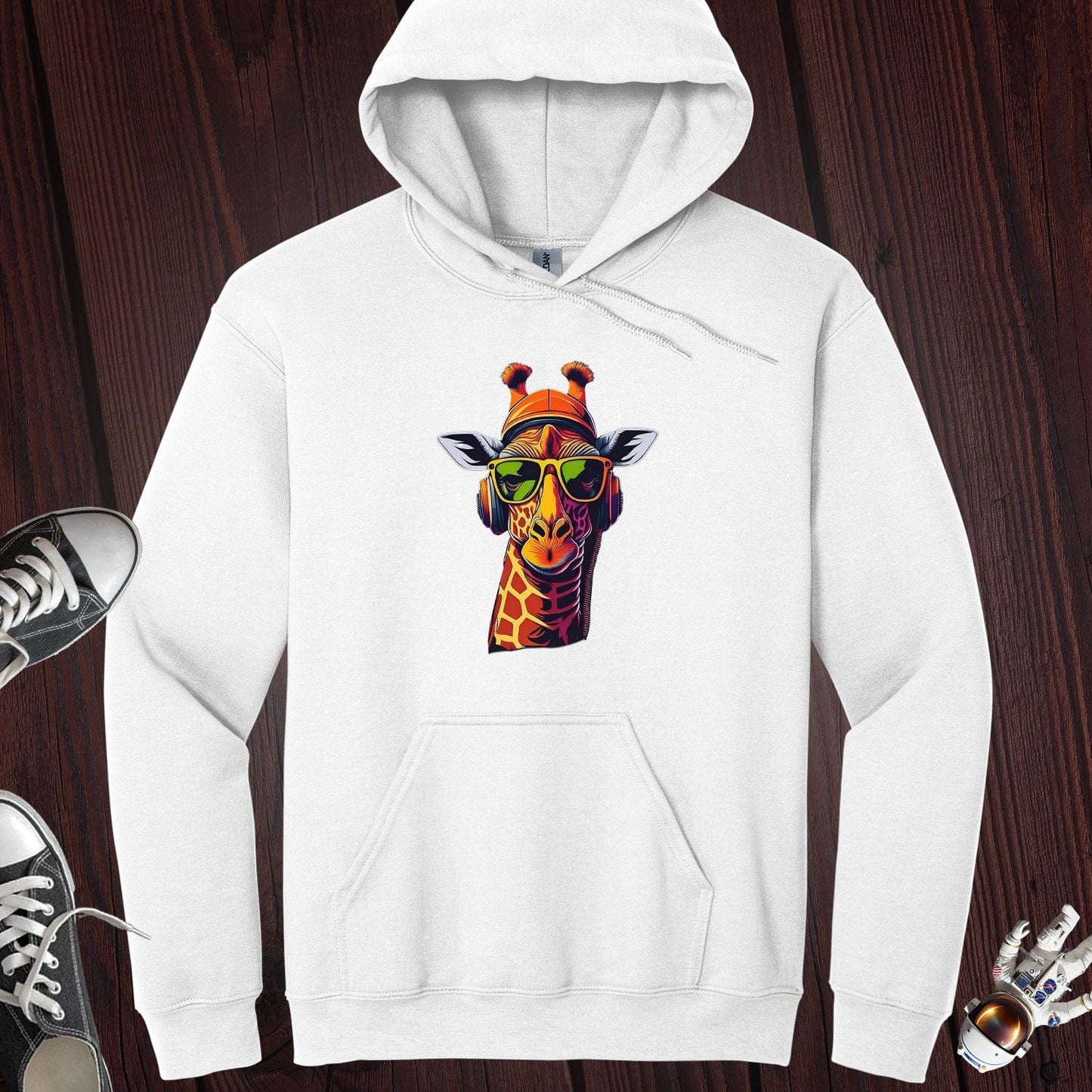 Like I Care Giraffe Headphone Hoodie