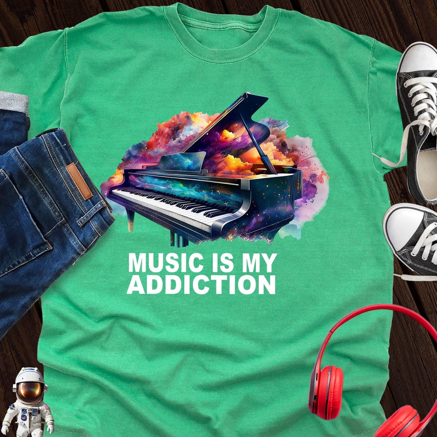 Music is My Addiction Piano T-Shirt