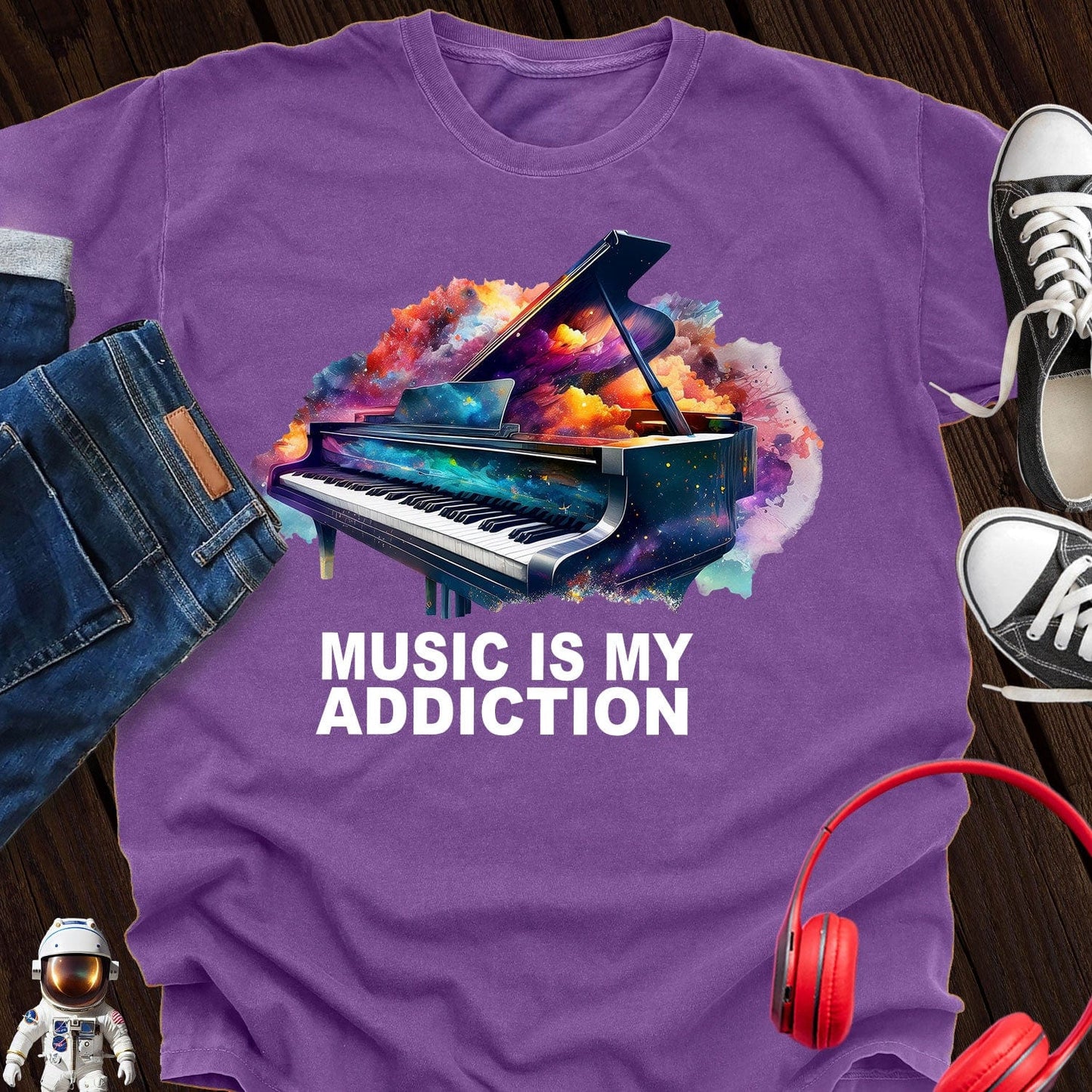 Music is My Addiction Piano T-Shirt