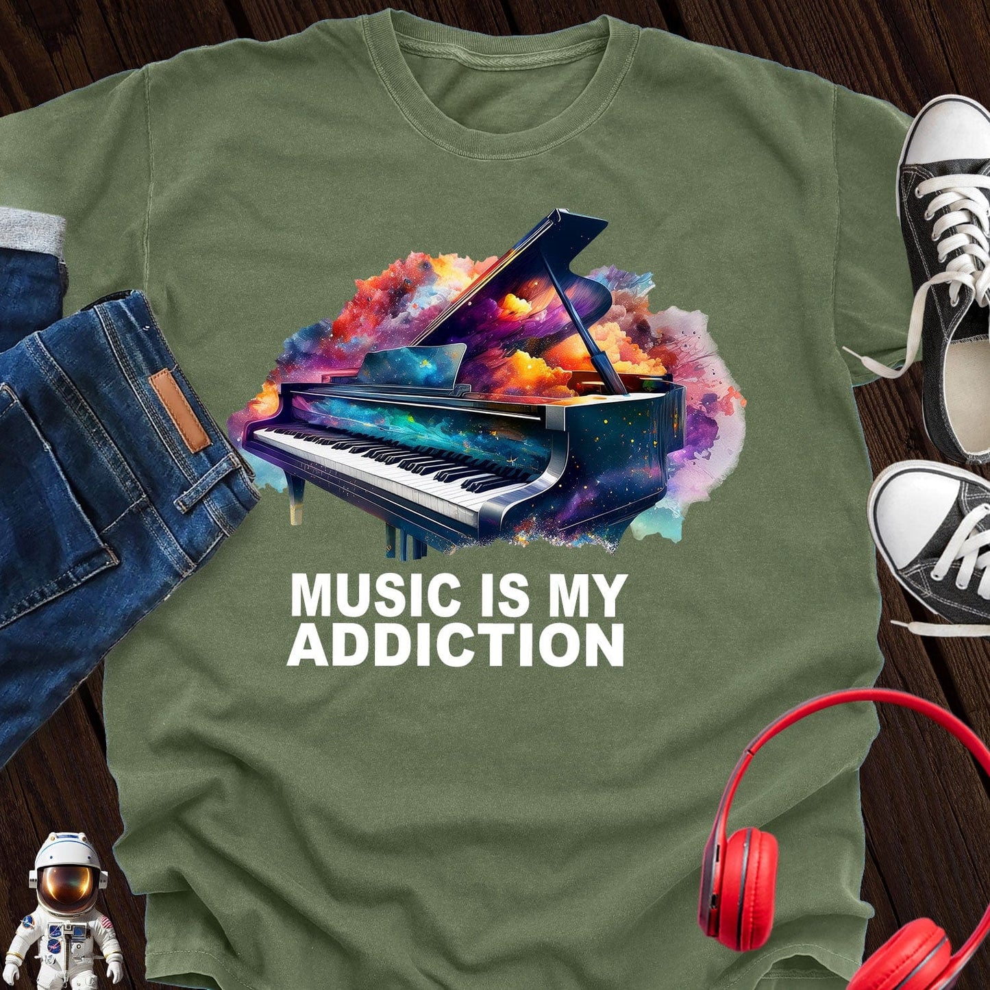 Music is My Addiction Piano T-Shirt