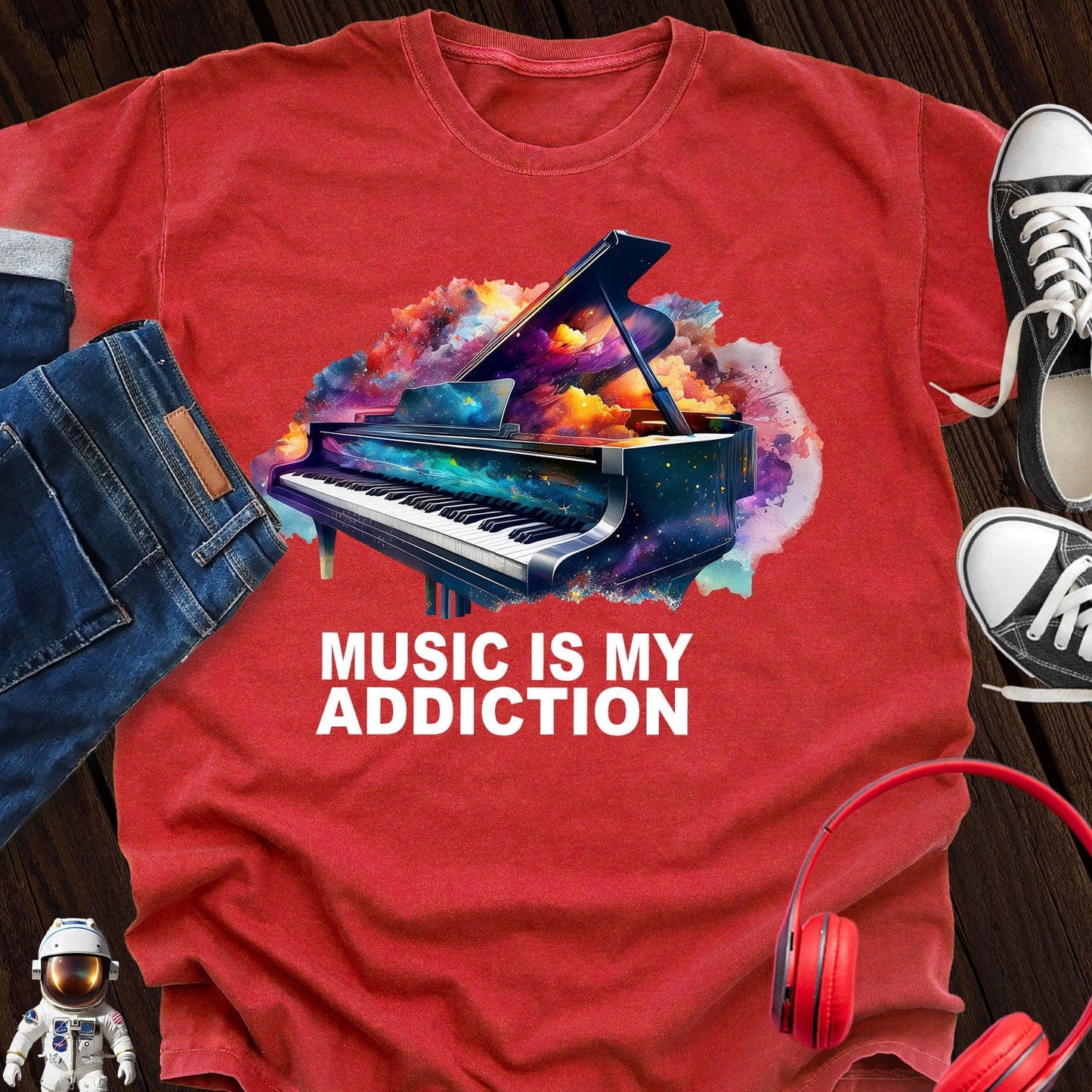 Music is My Addiction Piano T-Shirt