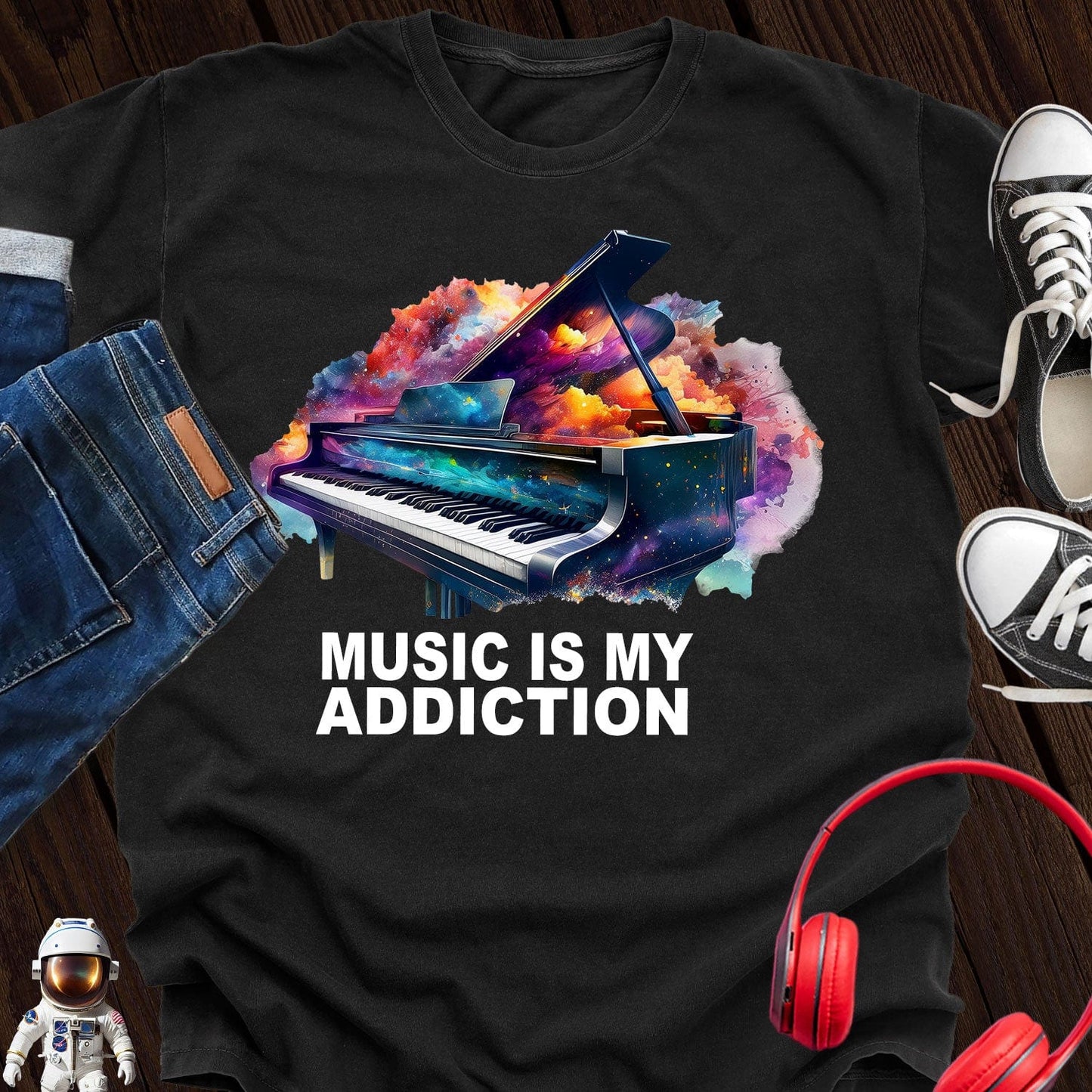 Music is My Addiction Piano T-Shirt