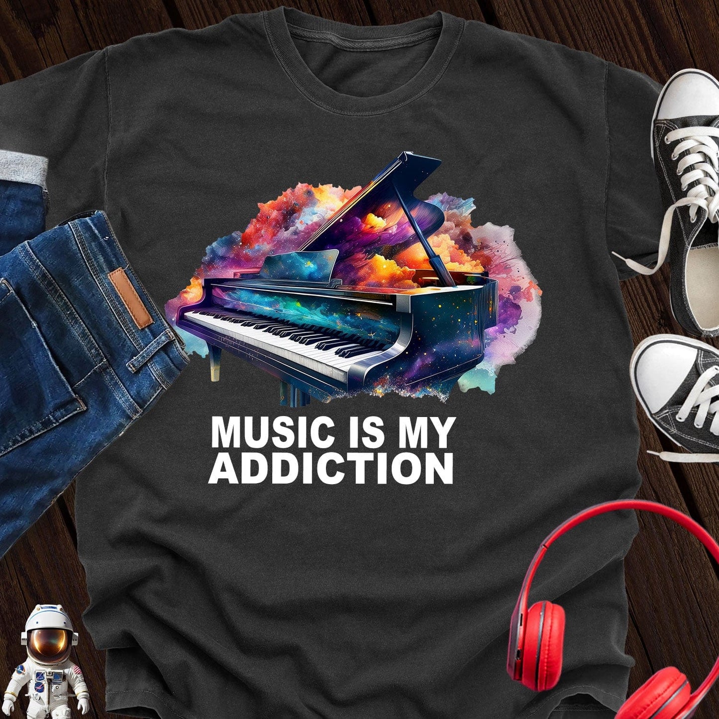 Music is My Addiction Piano T-Shirt