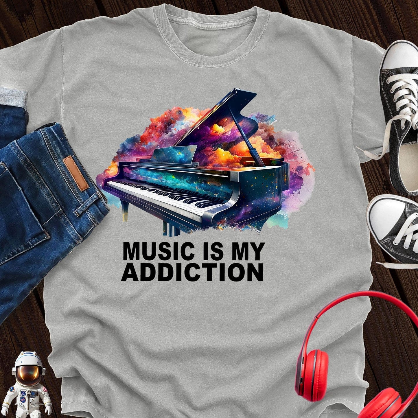 Music is My Addiction Piano T-Shirt