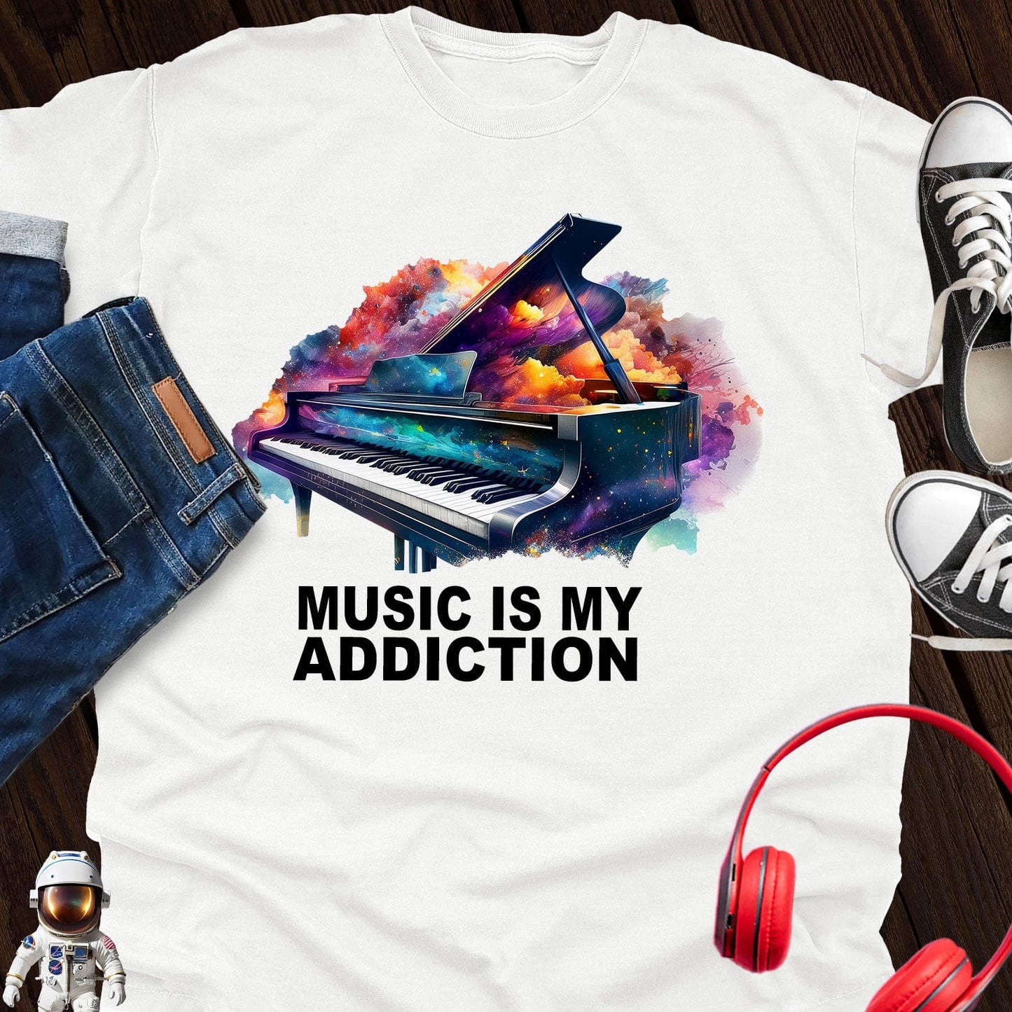 Music is My Addiction Piano T-Shirt