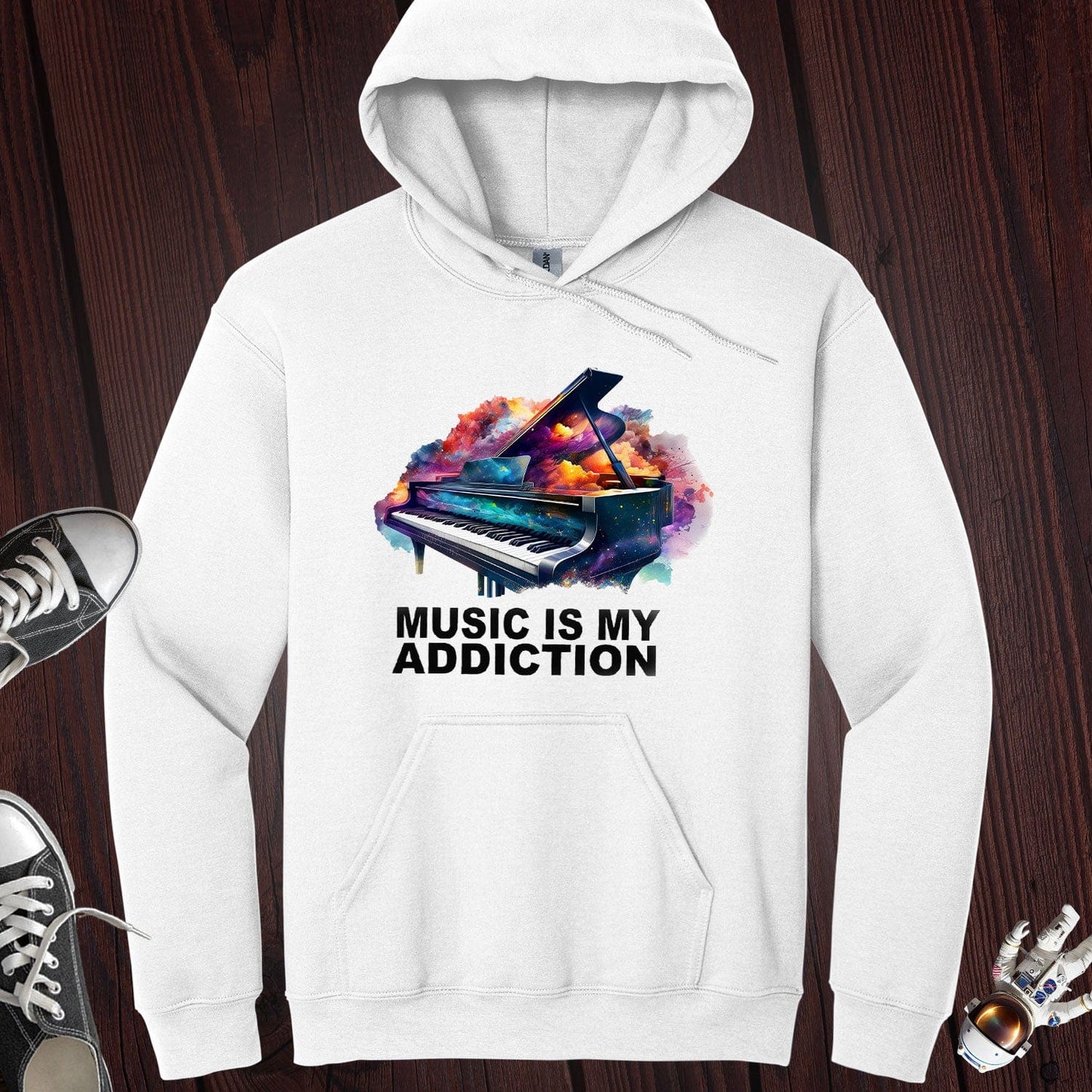 Music is My Addiction Piano Hoodie