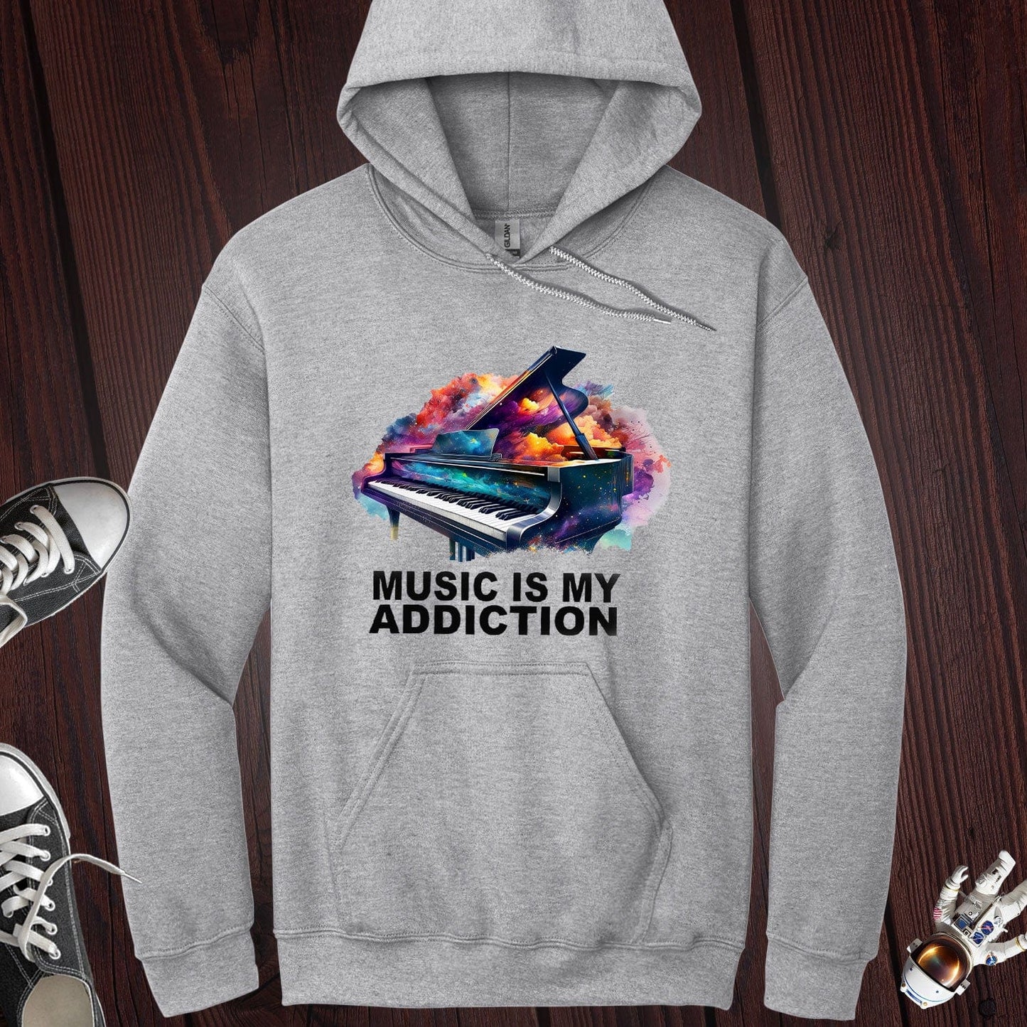 Music is My Addiction Piano Hoodie