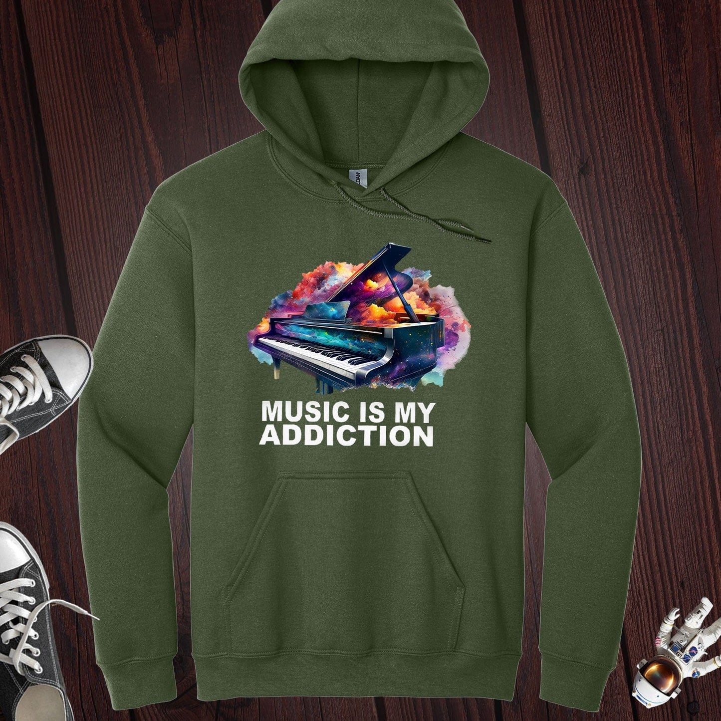 Music is My Addiction Piano Hoodie