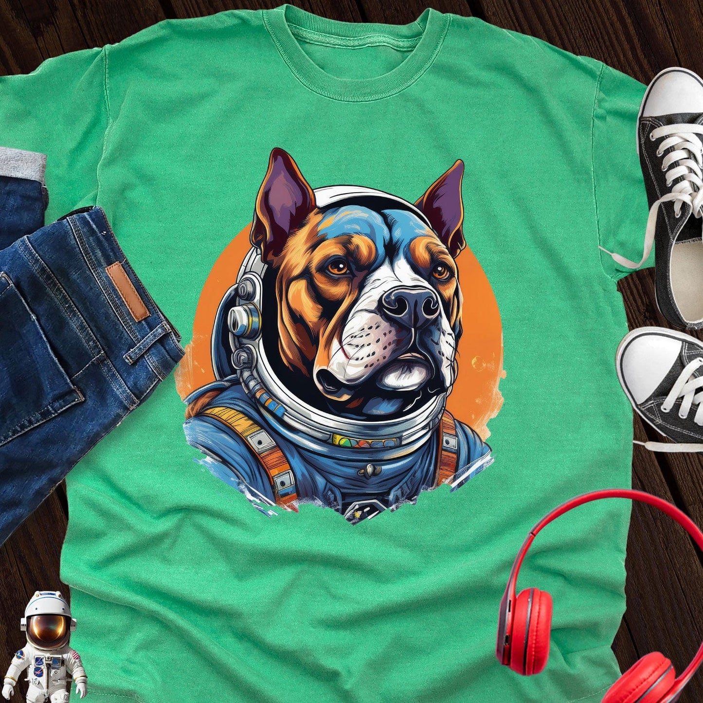 Pitbull Astronaut T-Shirt