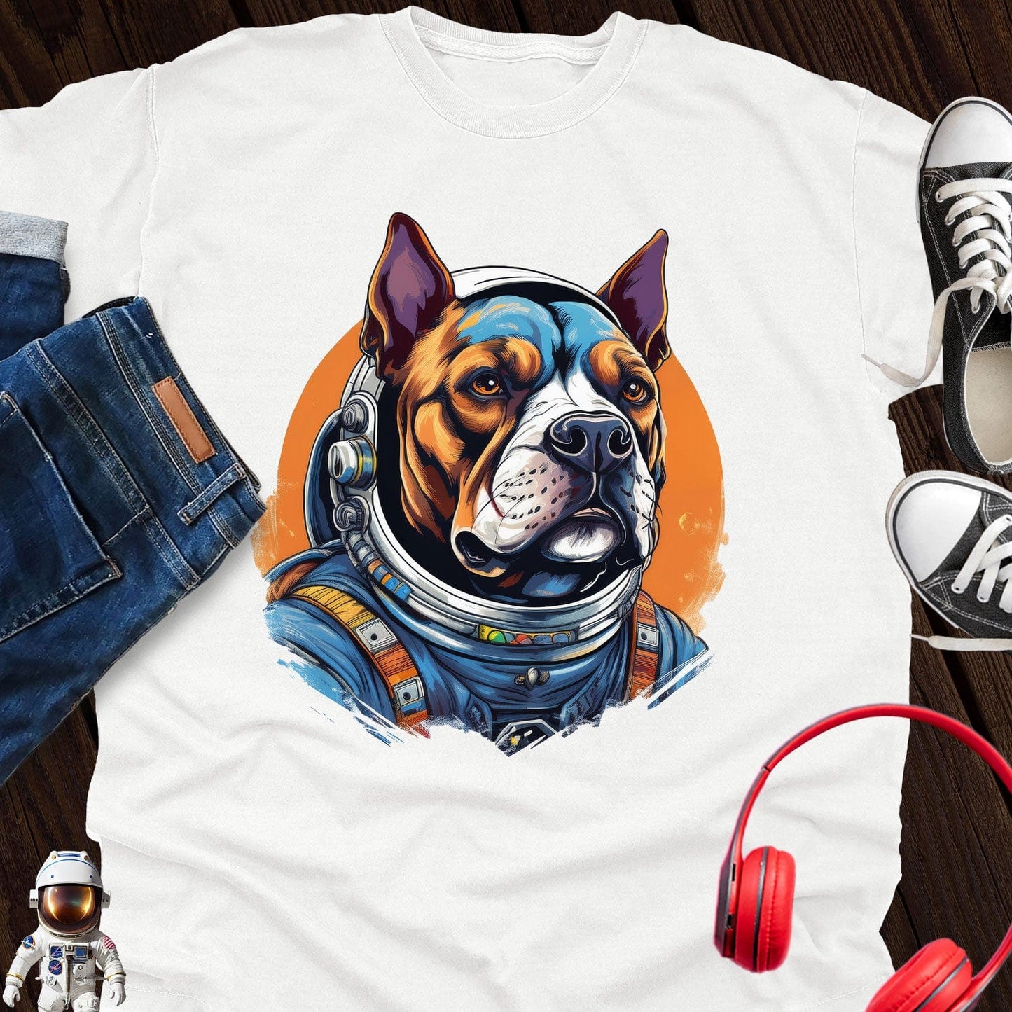 Pitbull Astronaut T-Shirt