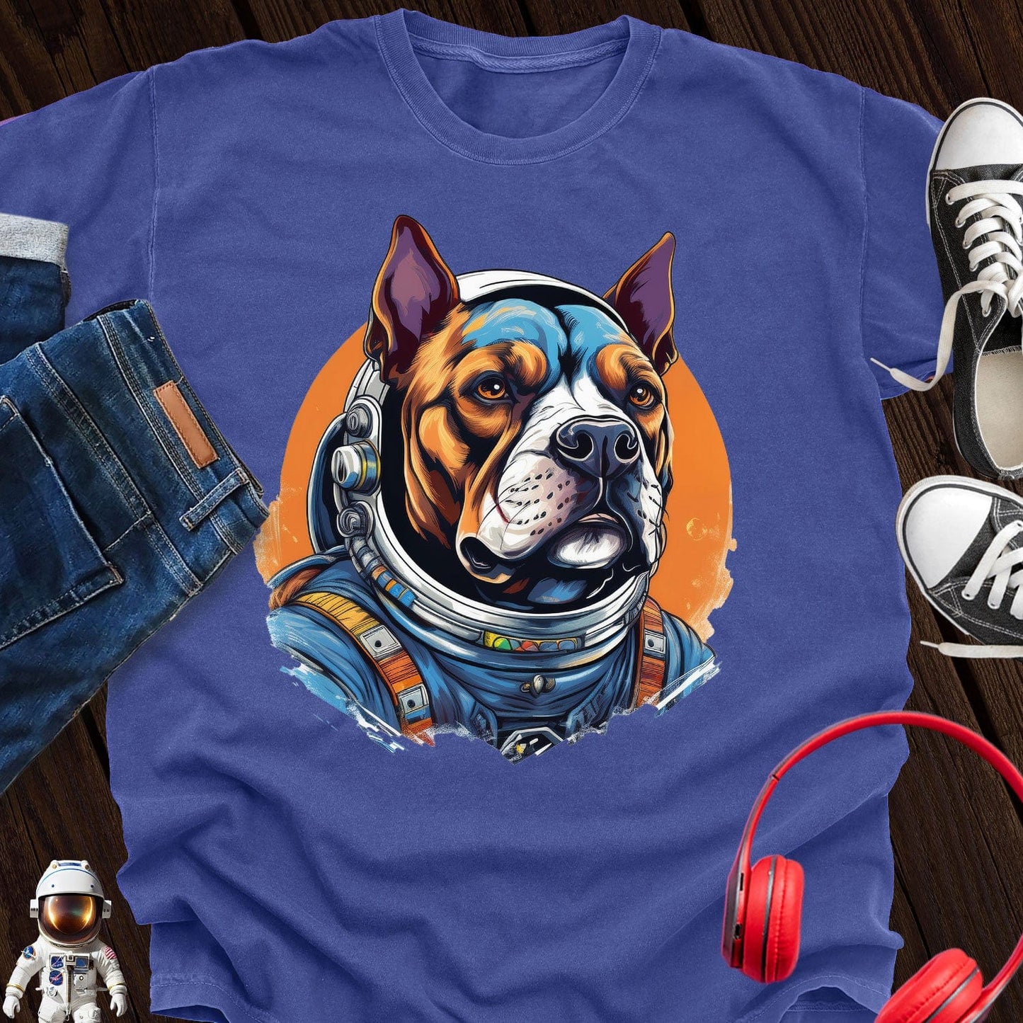 Pitbull Astronaut T-Shirt