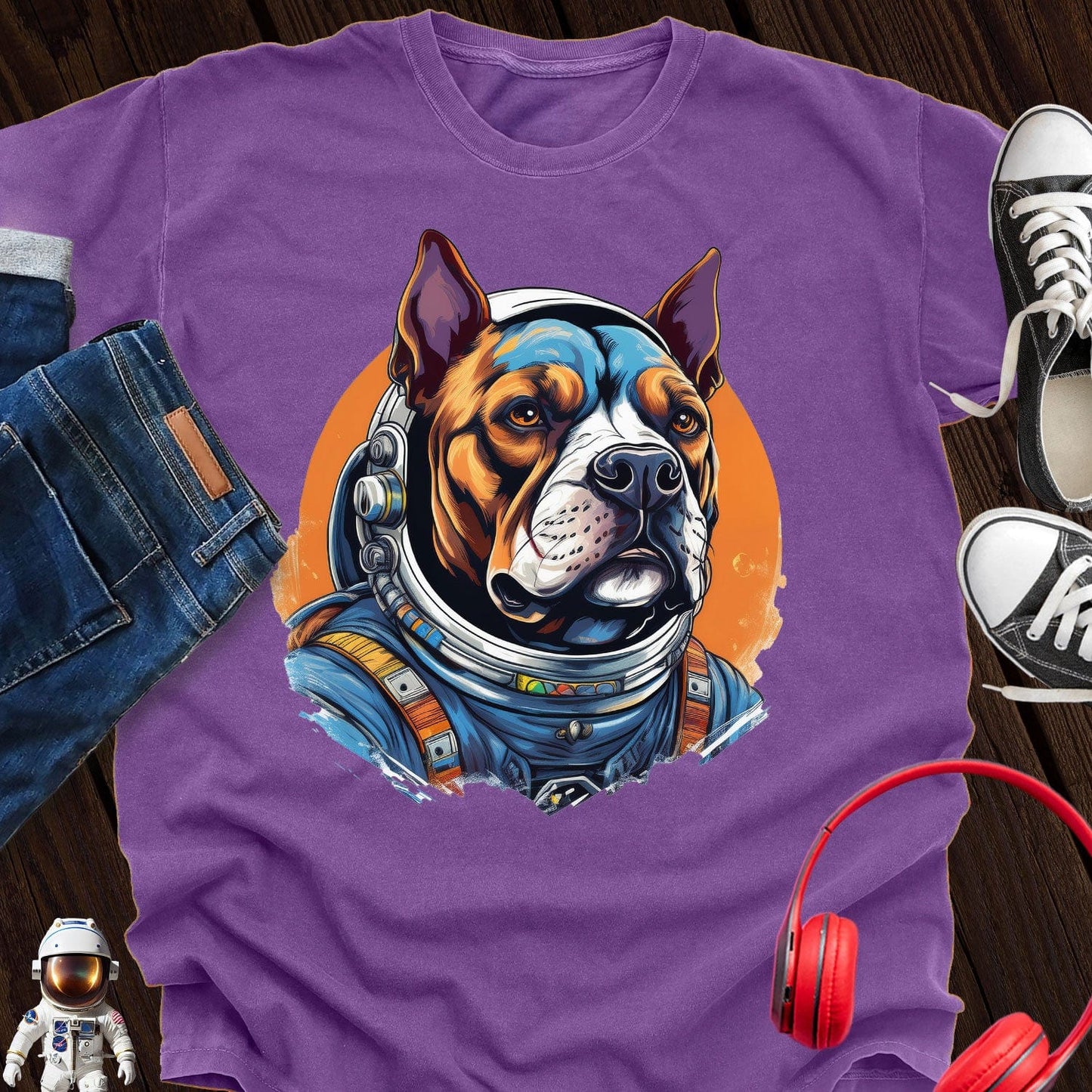 Pitbull Astronaut T-Shirt