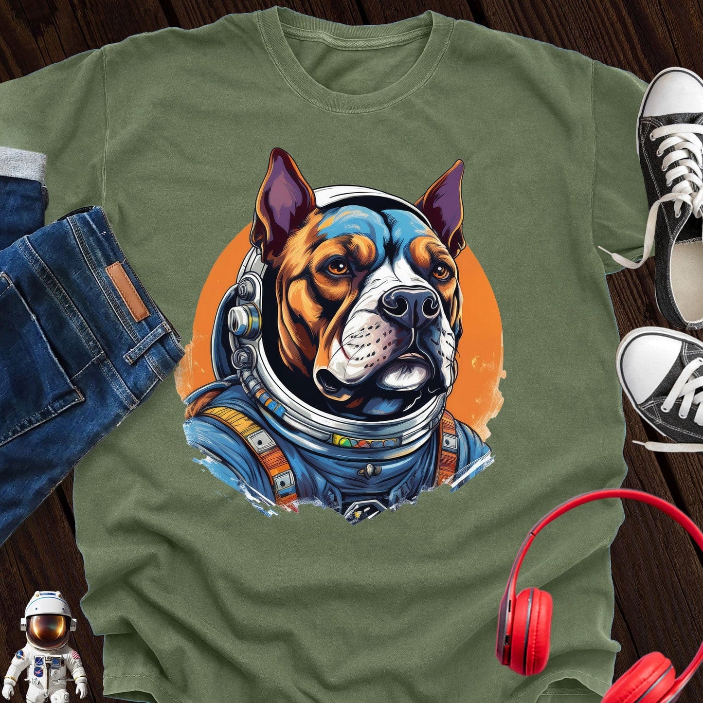 Pitbull Astronaut T-Shirt