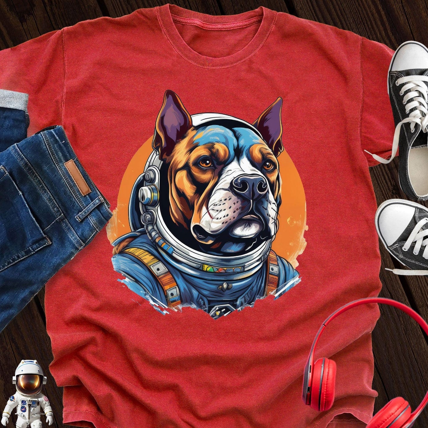 Pitbull Astronaut T-Shirt