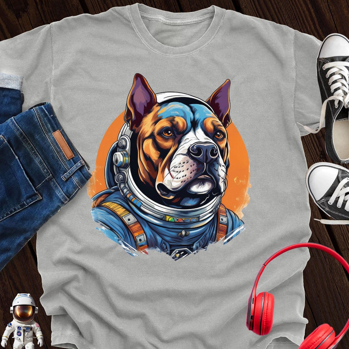 Pitbull Astronaut T-Shirt