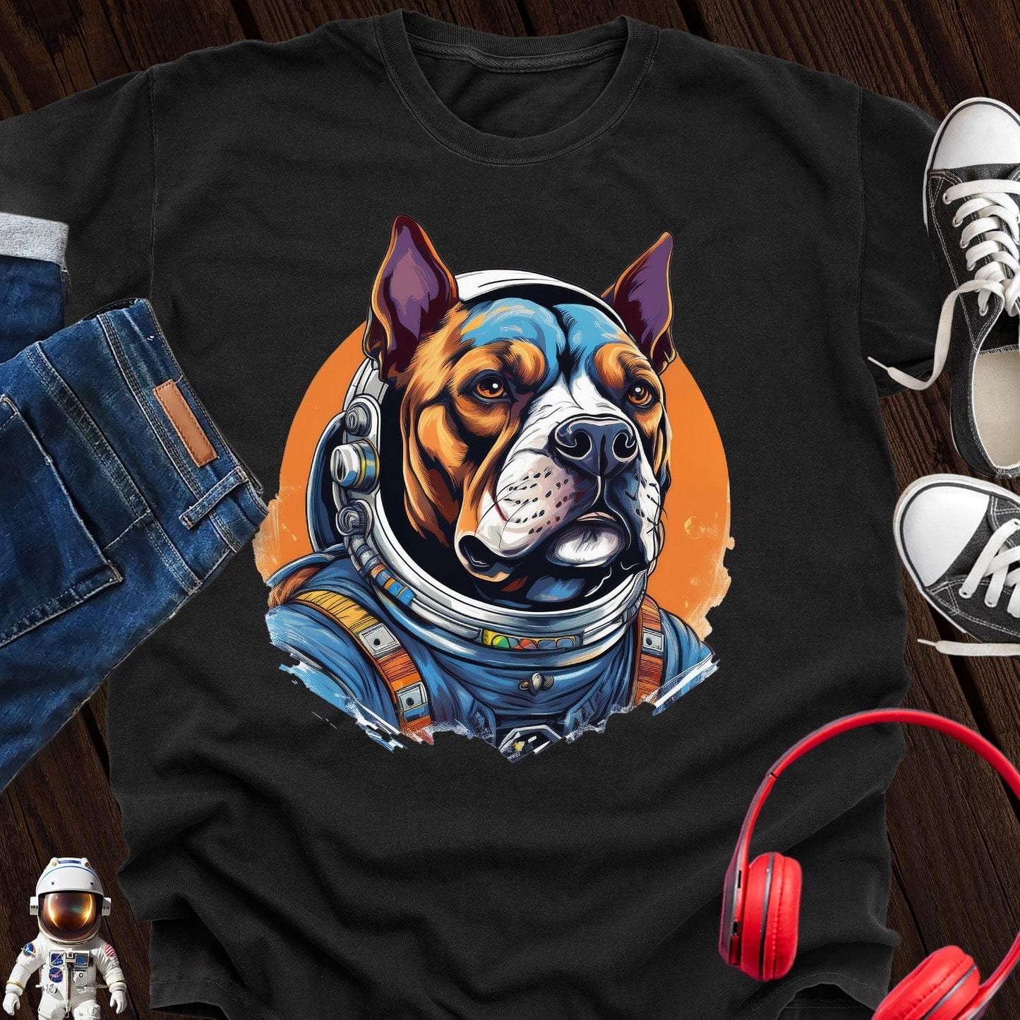 Pitbull Astronaut T-Shirt