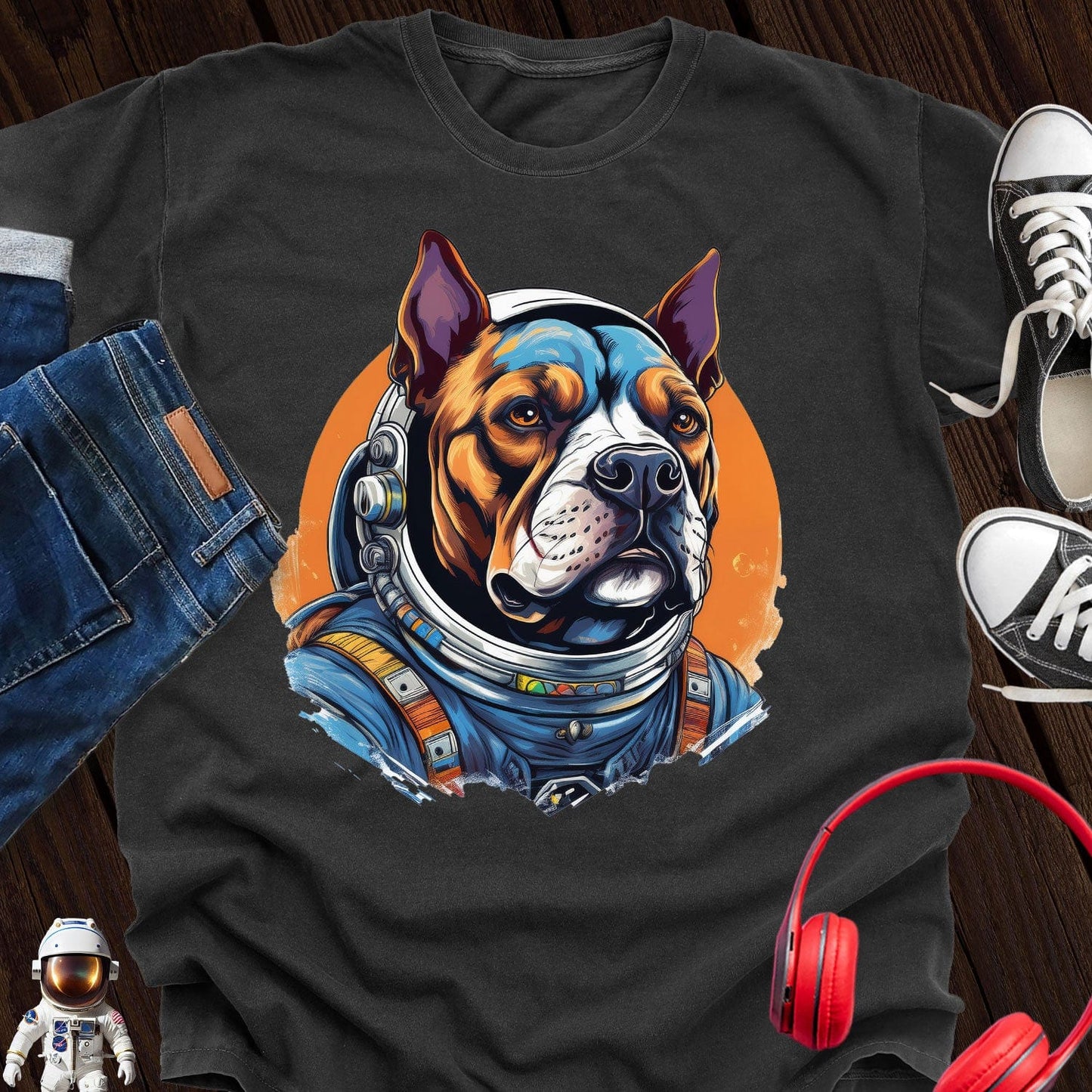 Pitbull Astronaut T-Shirt