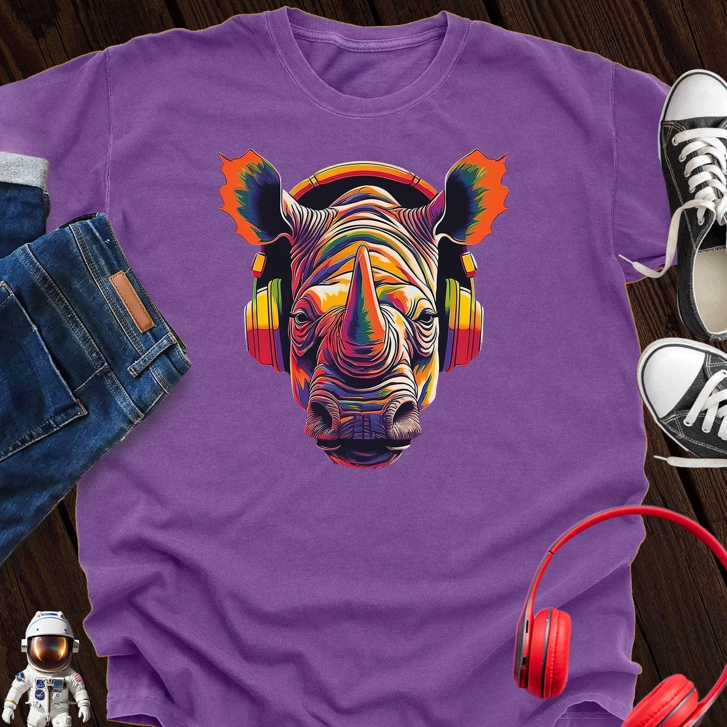 Rhino Headphones T-Shirt