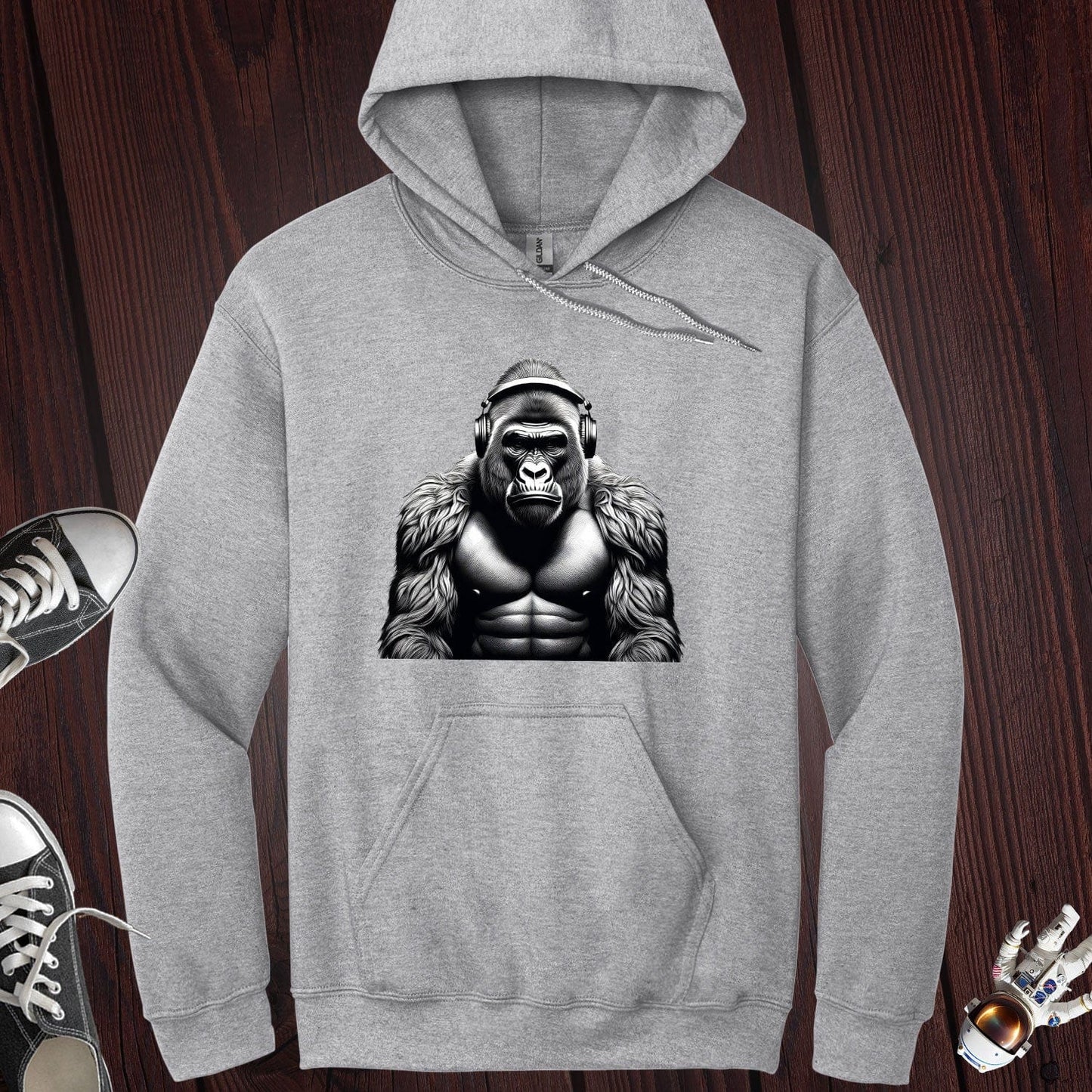 Silver Back Gorilla Music Hoodie